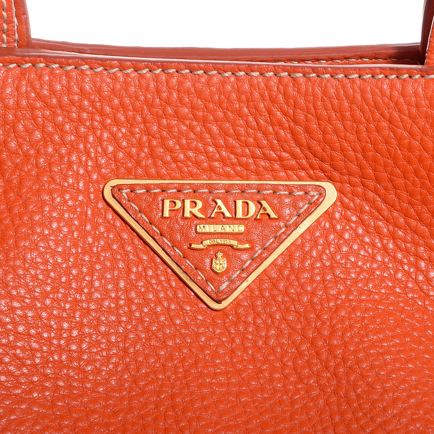 Vitello Daino Shopping Tote Papaya