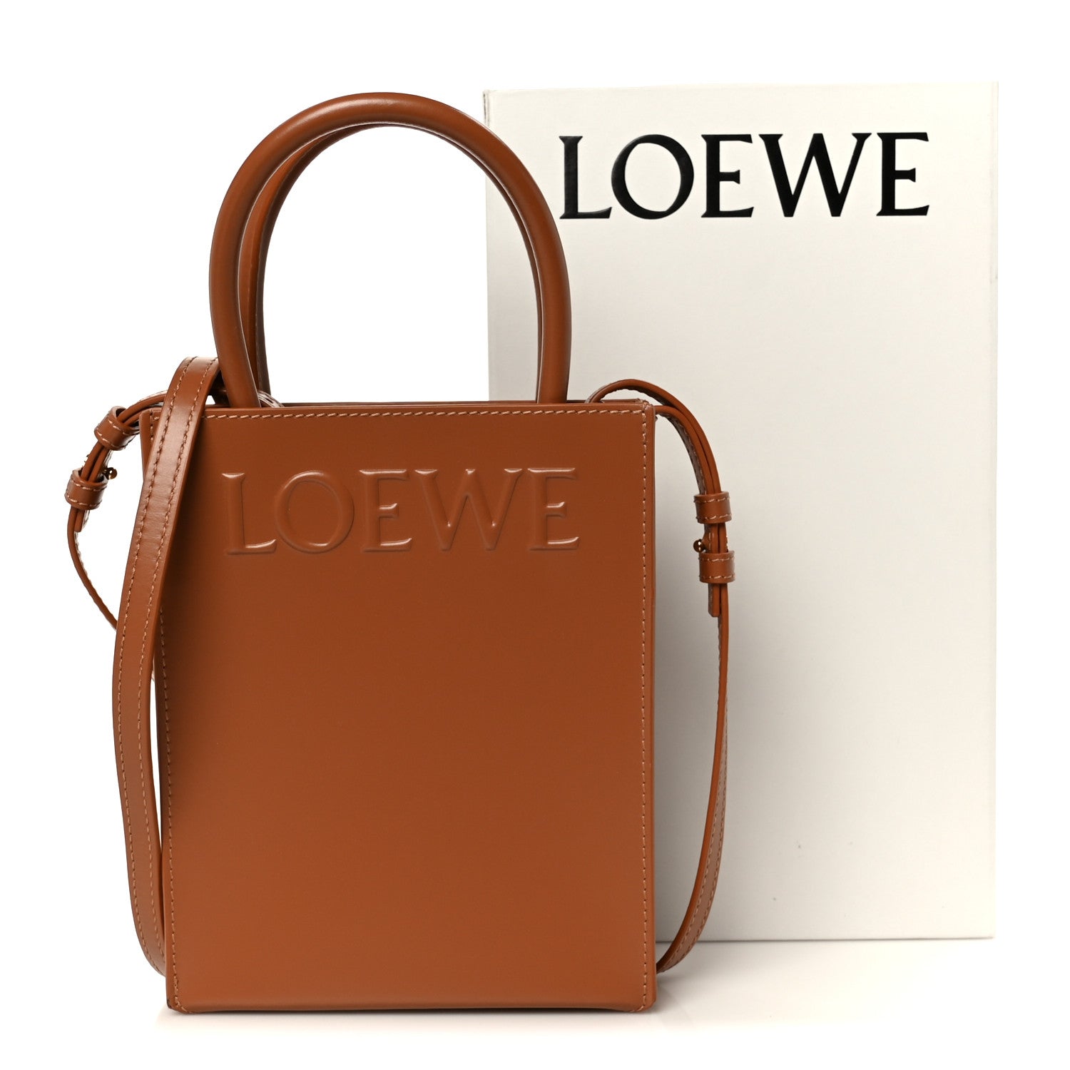 Loewe Smooth Calfskin Logo Small A5 Tote Tan 10 of 10