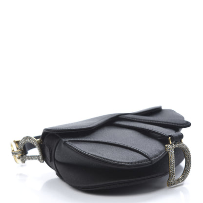 Christian Dior Satin Crystal Mini Saddle Bag Black 4 of 10