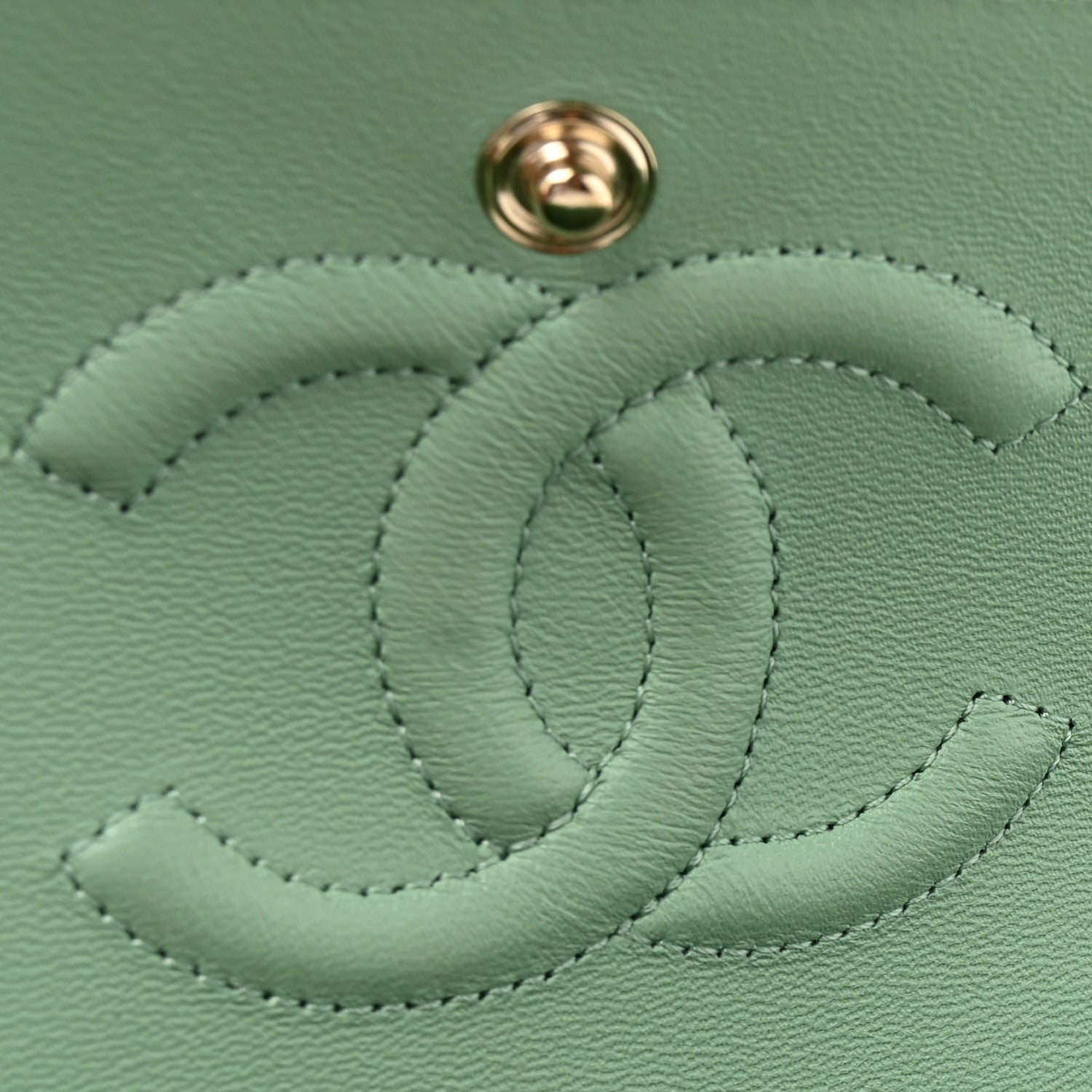 Chanel Caviar Quilted Small Double Flap Light Green 11 of 11