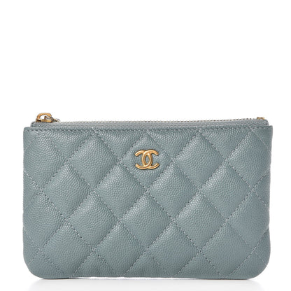 Chanel Iridescent Caviar Quilted Small Cosmetic Case Light Blue 1 of 8