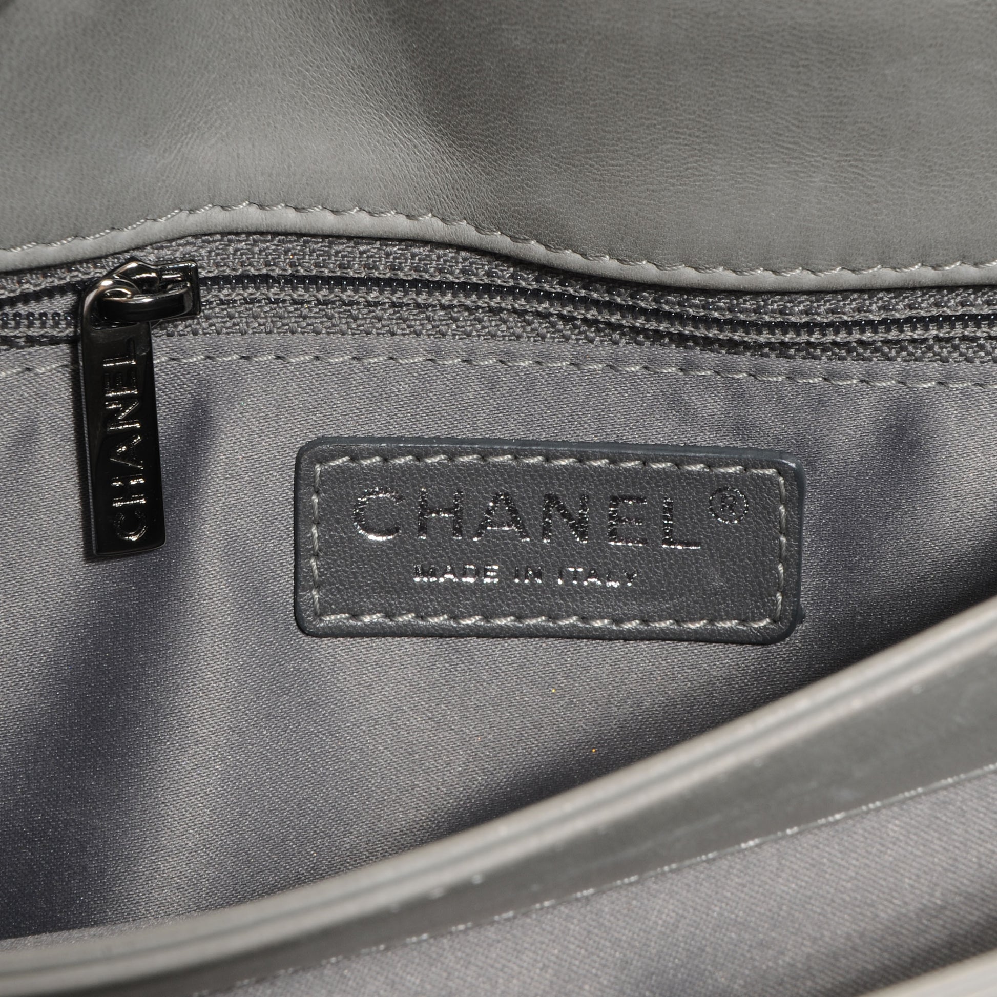 Chanel Lambskin Quilted 3 Large Flap Grey 6 of 8