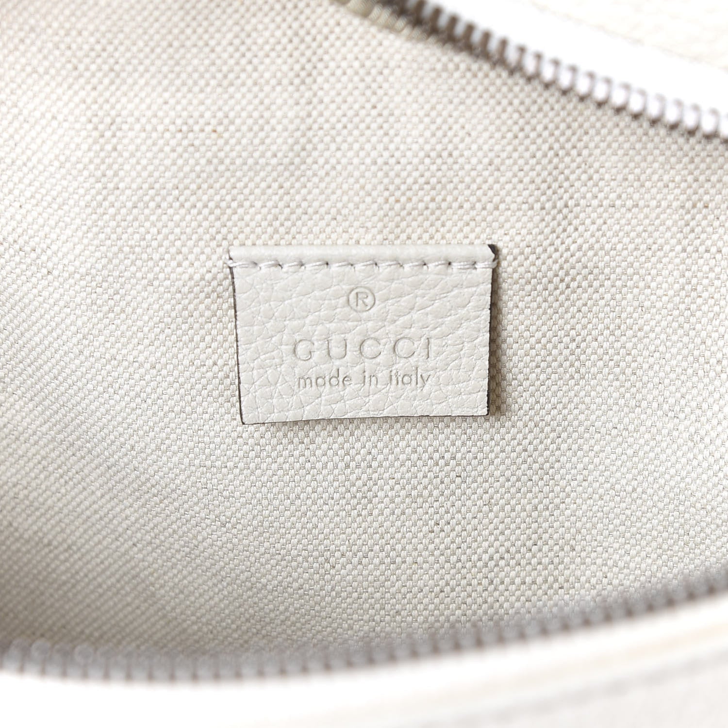 Gucci Grained Calfskin Logo Belt Bag White 5 of 10
