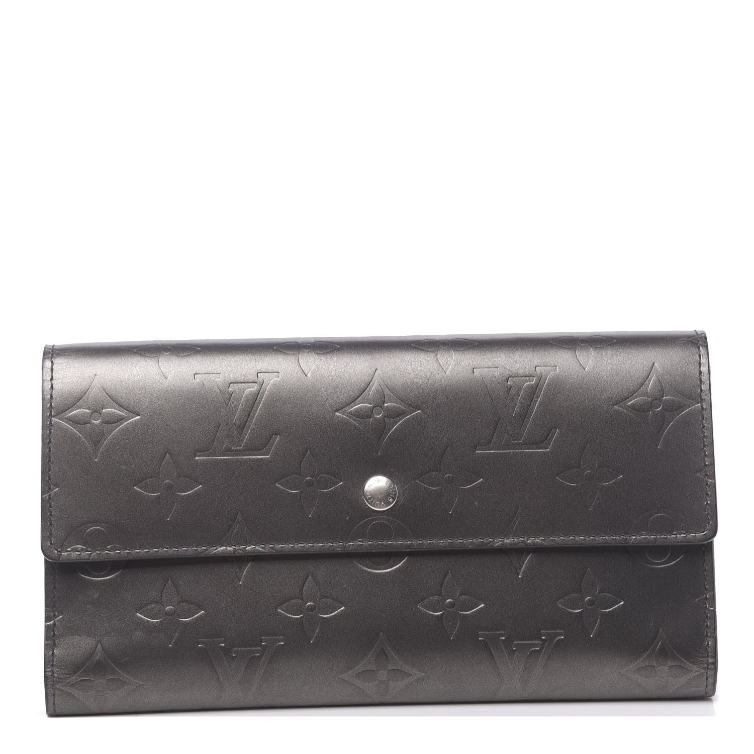 Louis Vuitton Mat Monogram Sarah Wallet Gris 1 of 8