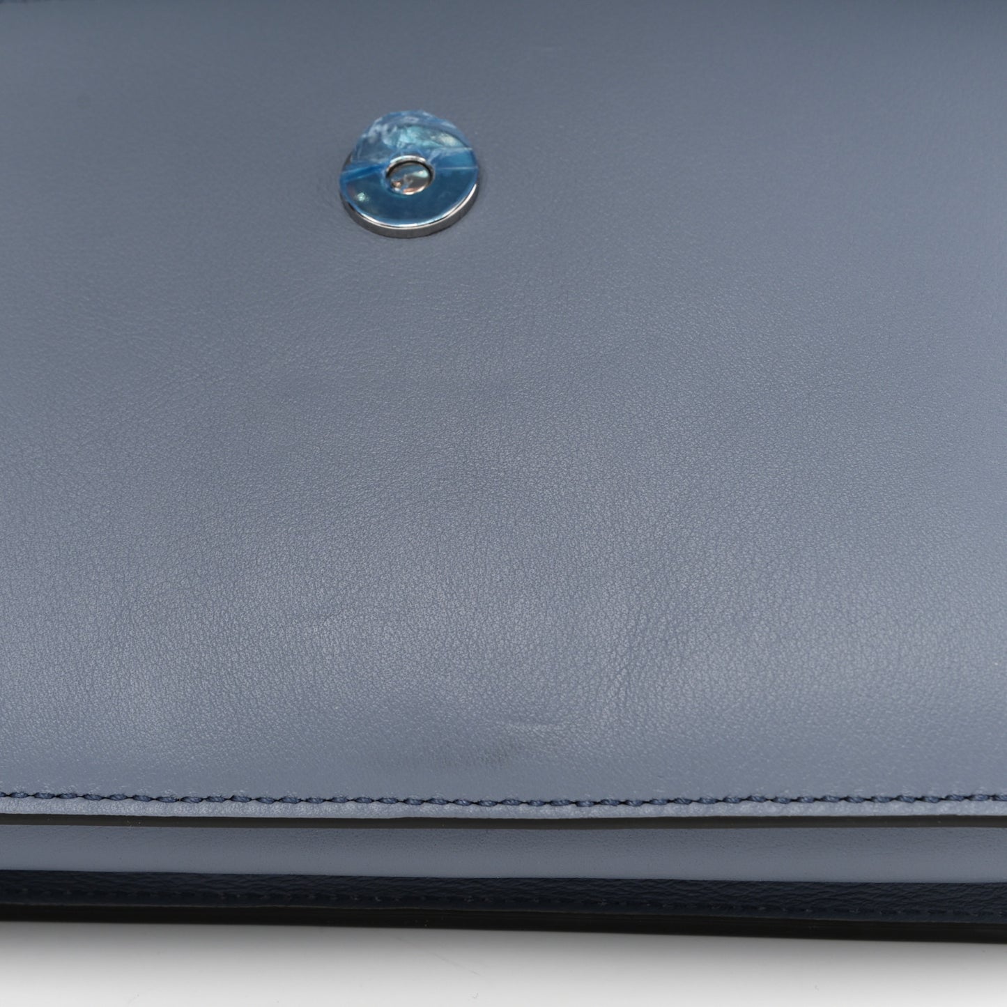 Suede Calfskin Small Faye Shoulder Bag Washed Blue