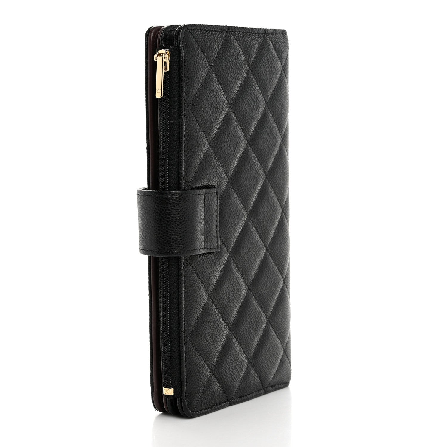 Chanel Caviar Quilted Long Zip Wallet Black 3 of 9