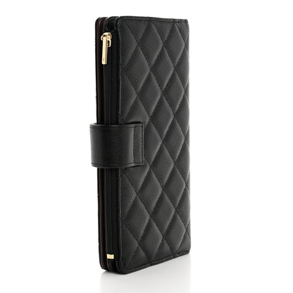 Chanel Caviar Quilted Long Zip Wallet Black 3 of 9
