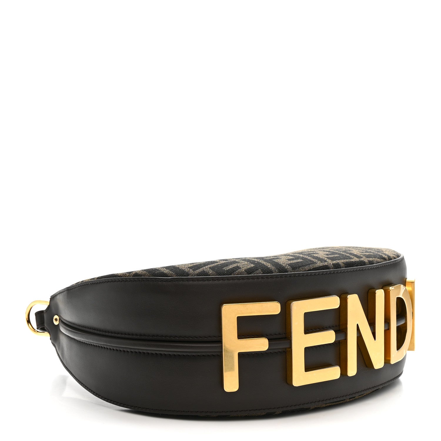 Fendi Fabric Jacquard Vitello Grace FF 1974 Small Fendigraphy Hobo Bag Tobacco Moro Ebano 4 of 10
