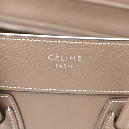 Celine Drummed Calfskin Micro Luggage Souris 6 of 10