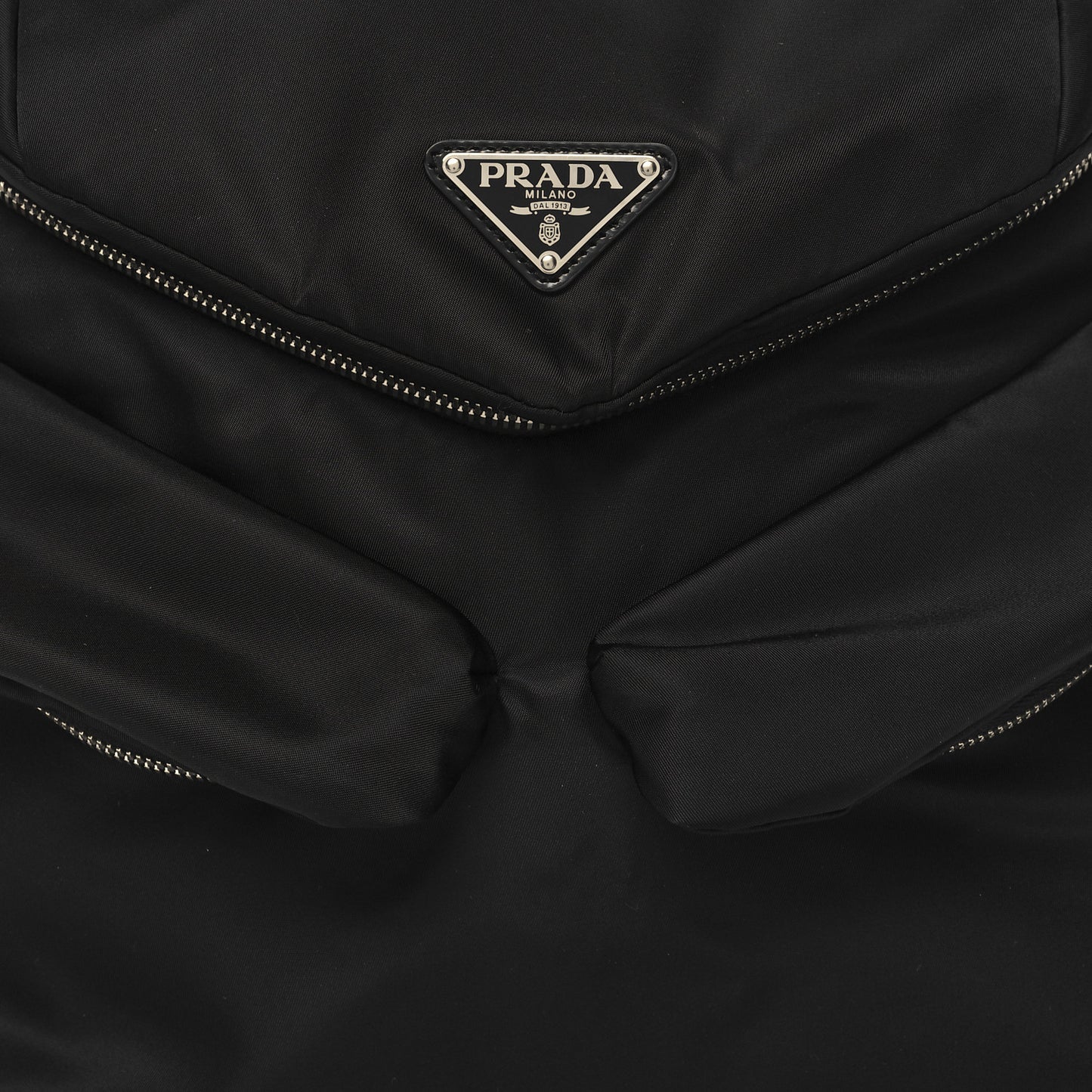 Nylon Tessuto Nappa Symbols Signaux Hobo Bag Black