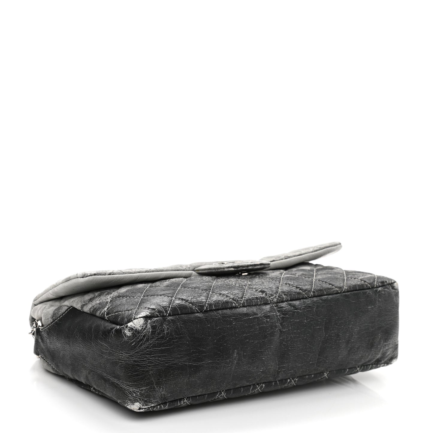 Vinyl Quilted Jumbo Melrose Degrade Flap Black