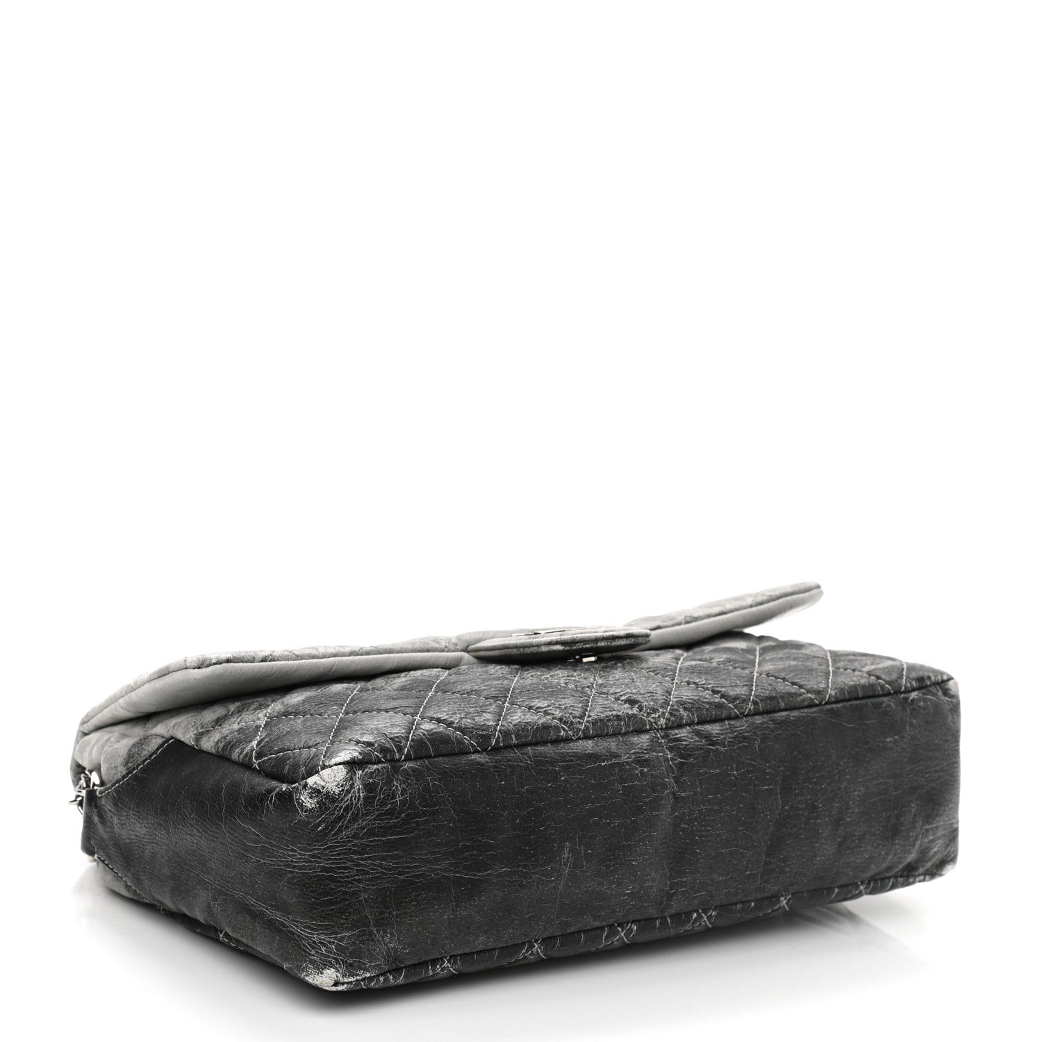 Chanel Vinyl Quilted Jumbo Melrose Degrade Flap Black 4 of 12