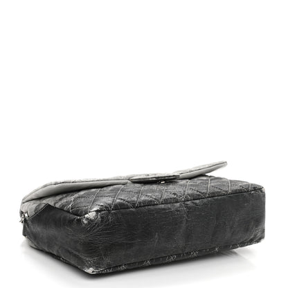 Chanel Vinyl Quilted Jumbo Melrose Degrade Flap Black 4 of 12