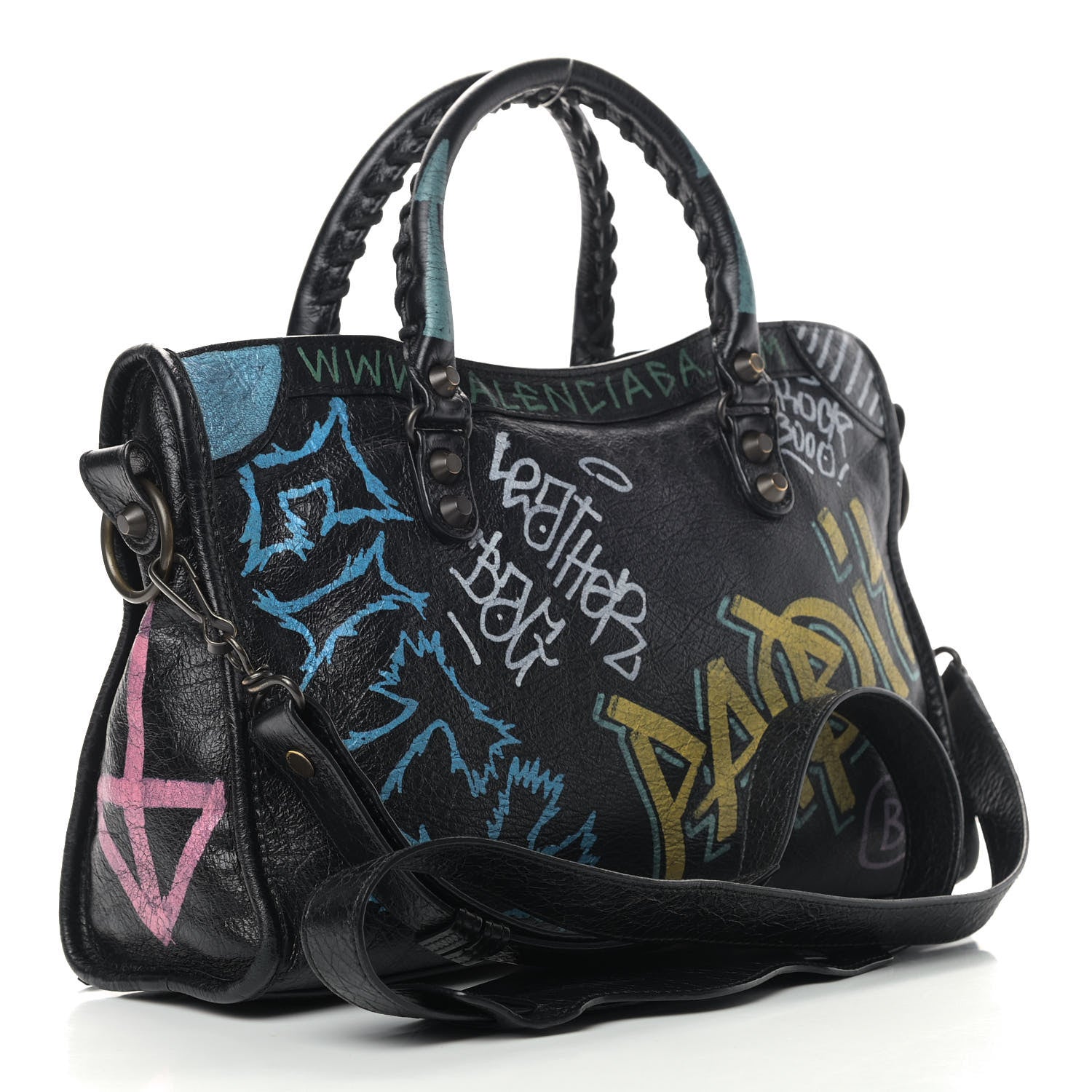 Balenciaga Agneau Graffiti All Over Classic Hardware S City Black Multicolor 2 of 10