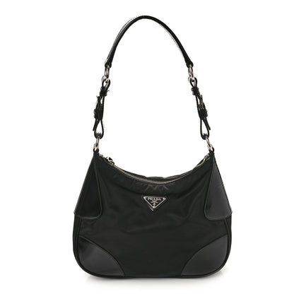 Prada Tessuto Nylon Vitello Hobo Black 1 of 9