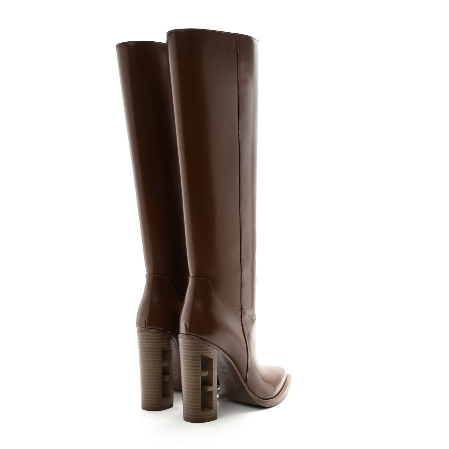 Vitello Abrasivato 110mm Cut Baguette Knee Boots 36 Cuoio