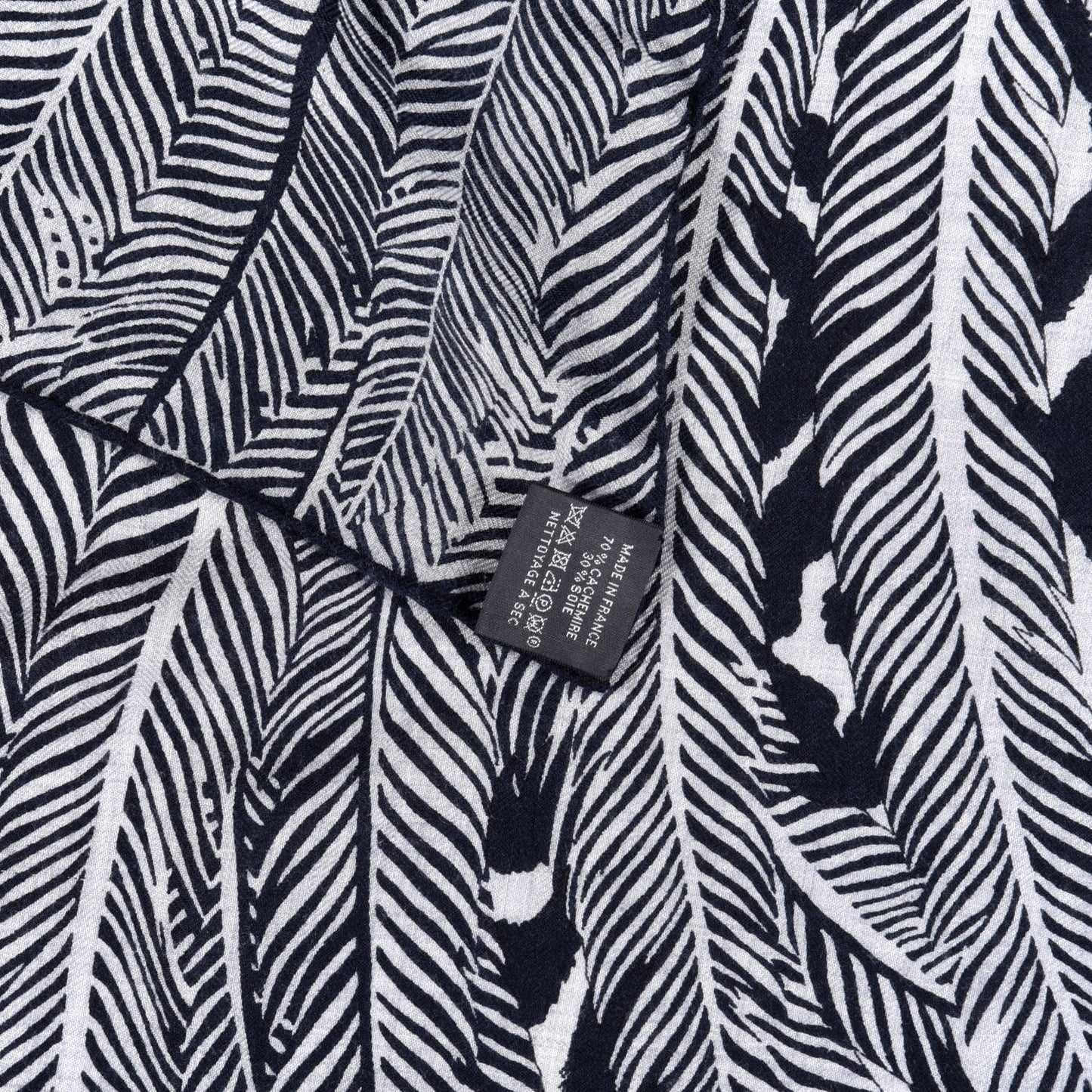 Cashmere Silk Jaguar Quetzal Shawl 140 Gris Chine Bleu Black Gris