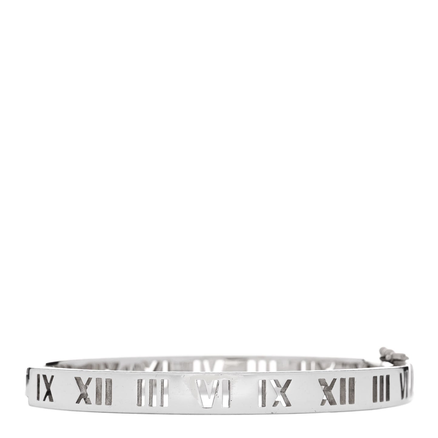 Sterling Silver Atlas Pierced Hinged Bangle Bracelet
