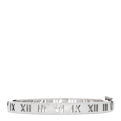 Tiffany Sterling Silver Atlas Pierced Hinged Bangle Bracelet 1 of 4