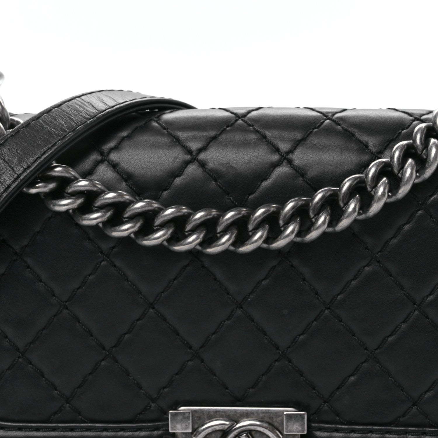 Chanel Lambskin Stitch Quilted Medium Boy Flap Black 8 of 11