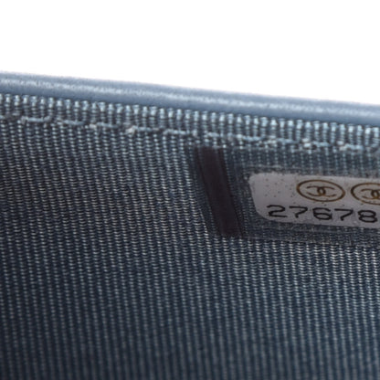 Chanel Lambskin Quilted Boy Wallet On Chain WOC Blue 8 of 14
