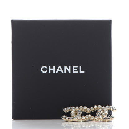 Chanel Crystal Pearl CC Dazzling Domino Earrings Gold 5 of 5