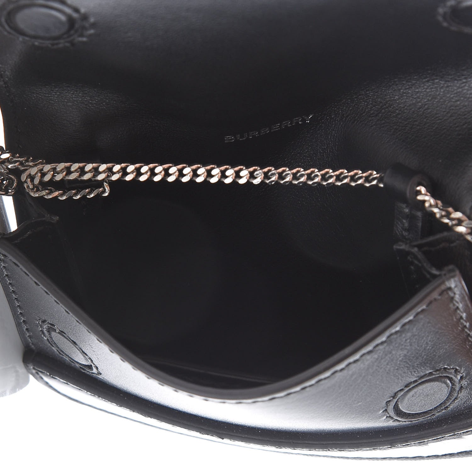 Burberry Coated Canvas Horseferry Print Mini Jody Chain Card Case Black 6 of 8