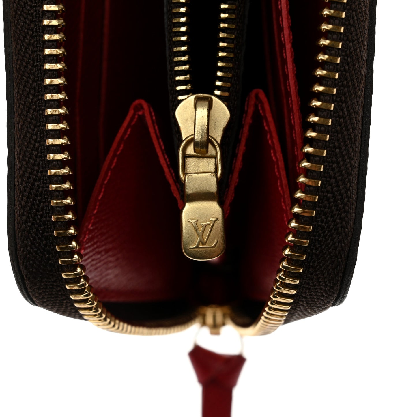 Damier Ebene Clemence Wallet Cherry