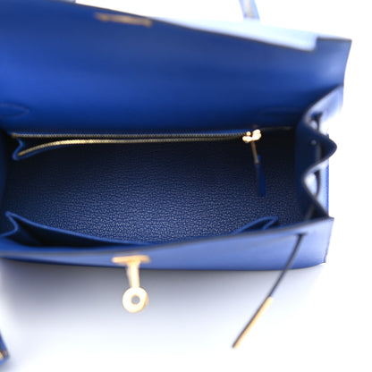 Hermes Epsom Kelly Sellier 25 Bleu Royal 5 of 11