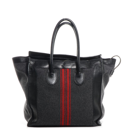 Celine Wool Racer Stripe Medium Luggage Grey Red 1 of 10