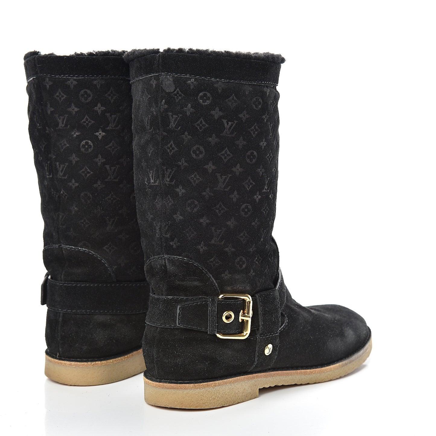 Suede Shearling Fauvist Boots 39 Black