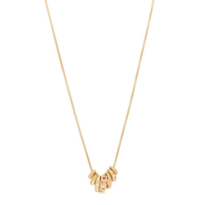 David Yurman 18K Yellow Gold Diamond Stax Rondelle Pendant Necklace 1 of 4