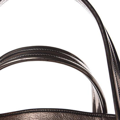 Burberry Metallic Calfskin Nova Check Patchwork Shopper Tote Pewter 13 of 15