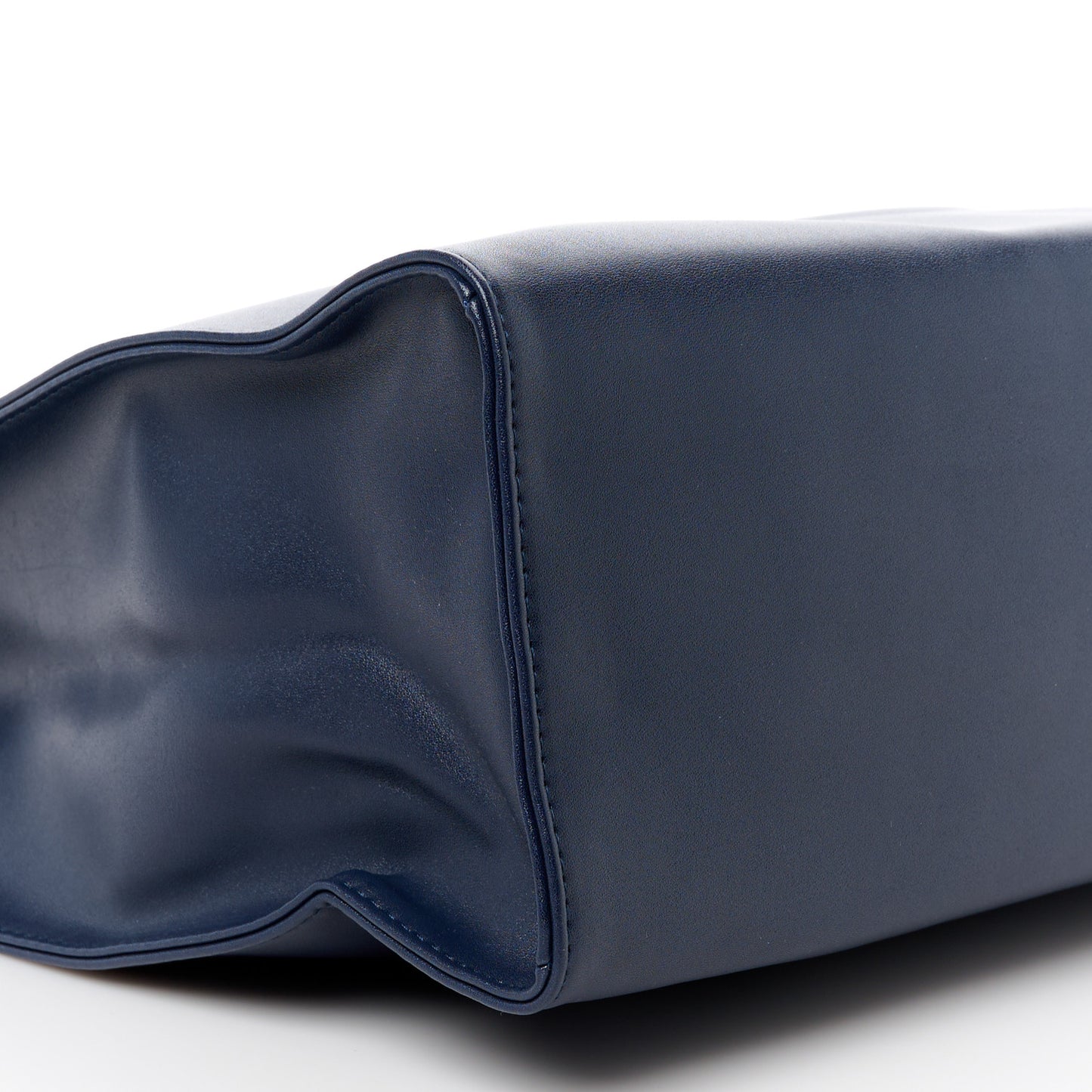 Vegan Leather Medium Shopping Bag Navy