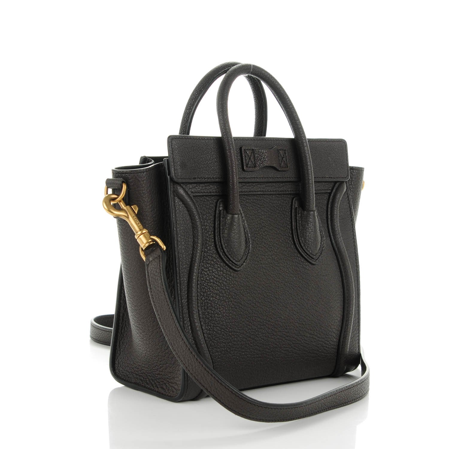 Celine Goatskin Nano Luggage Dark Taupe 3 of 7