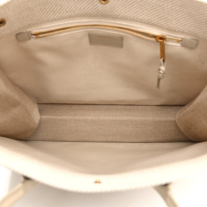 Saint Laurent Linen Calfskin Small Rive Gauche Tote Beige Sea Salt 5 of 10