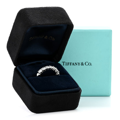 Tiffany Platinum Diamond 3.5mm Forever Half Circle Band Ring 51 5.75 6 of 6