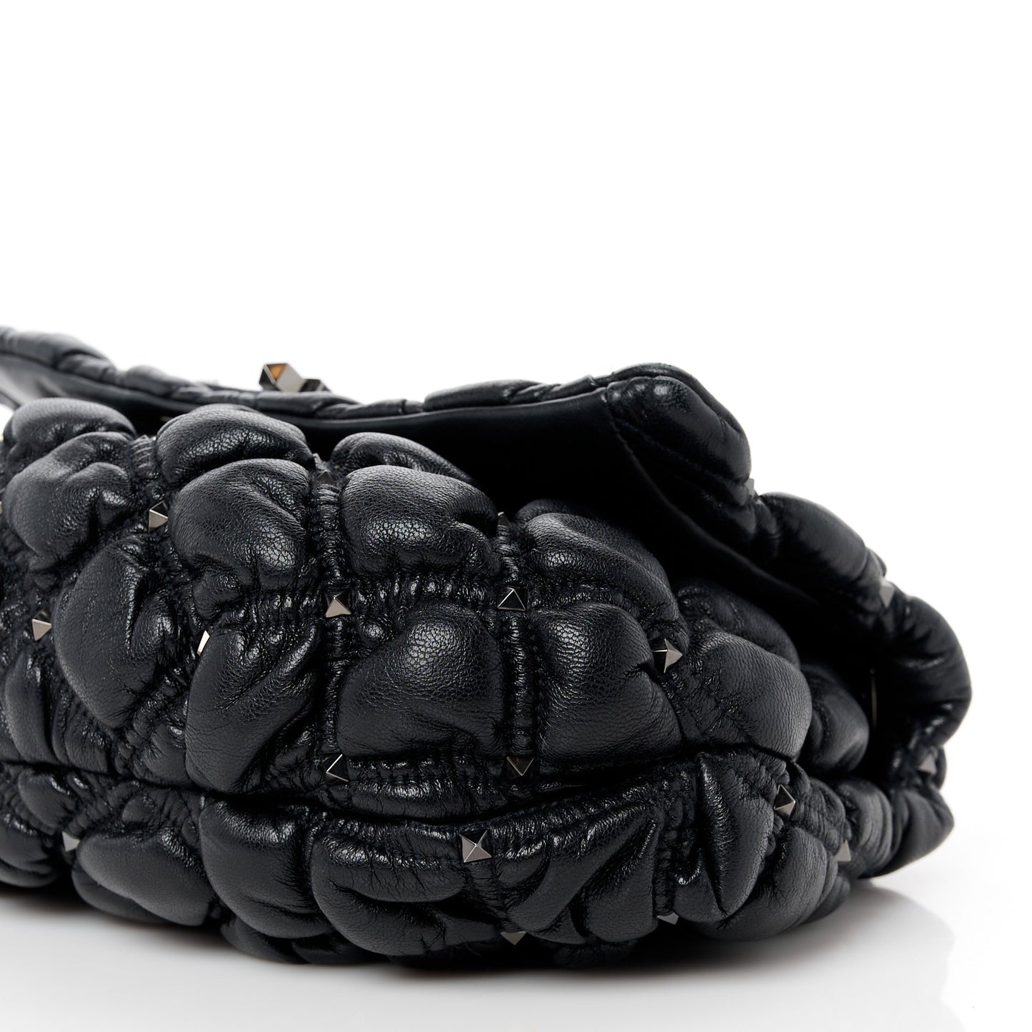 Nappa Medium Spikeme Shoulder Bag Black