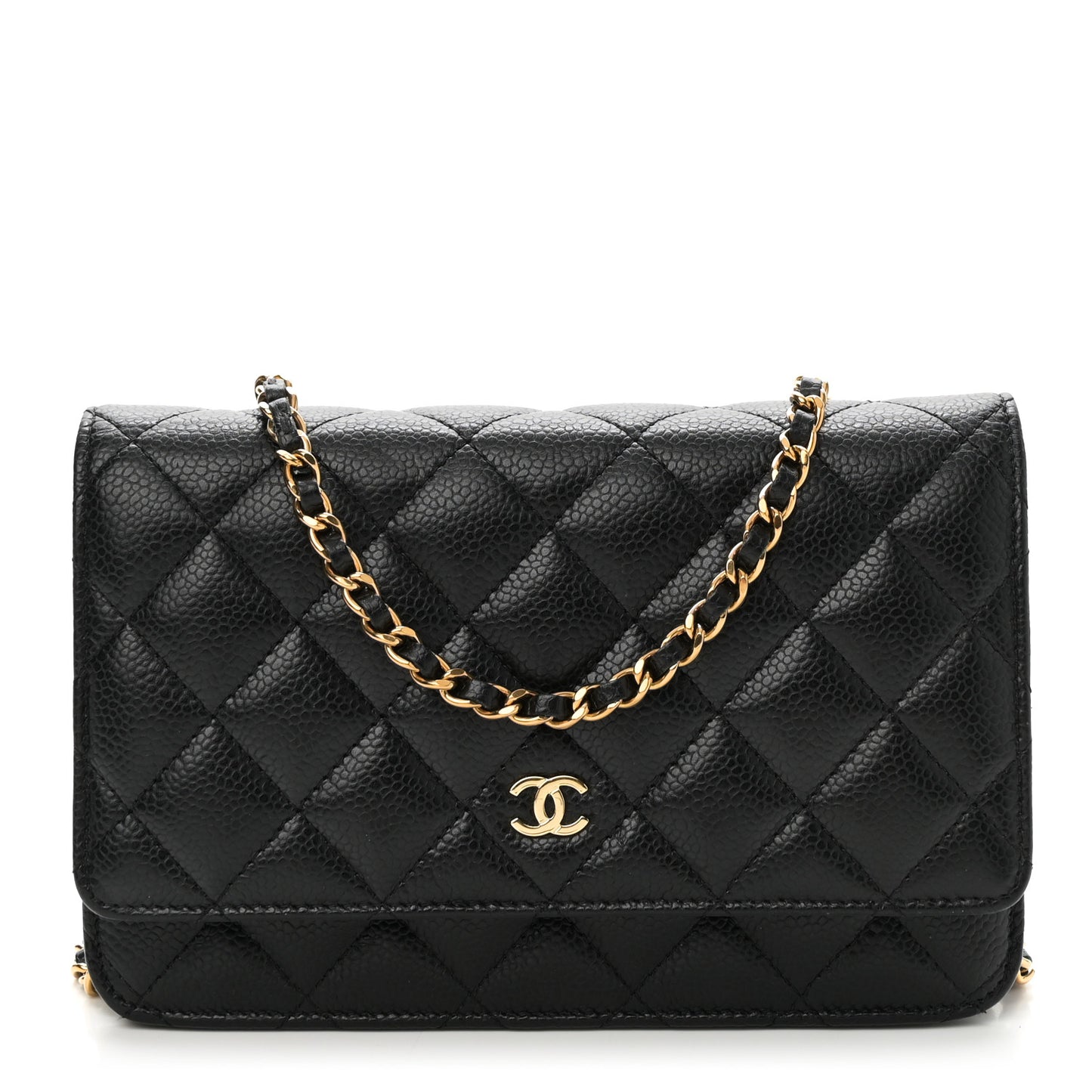 Caviar Quilted Wallet On Chain WOC Black