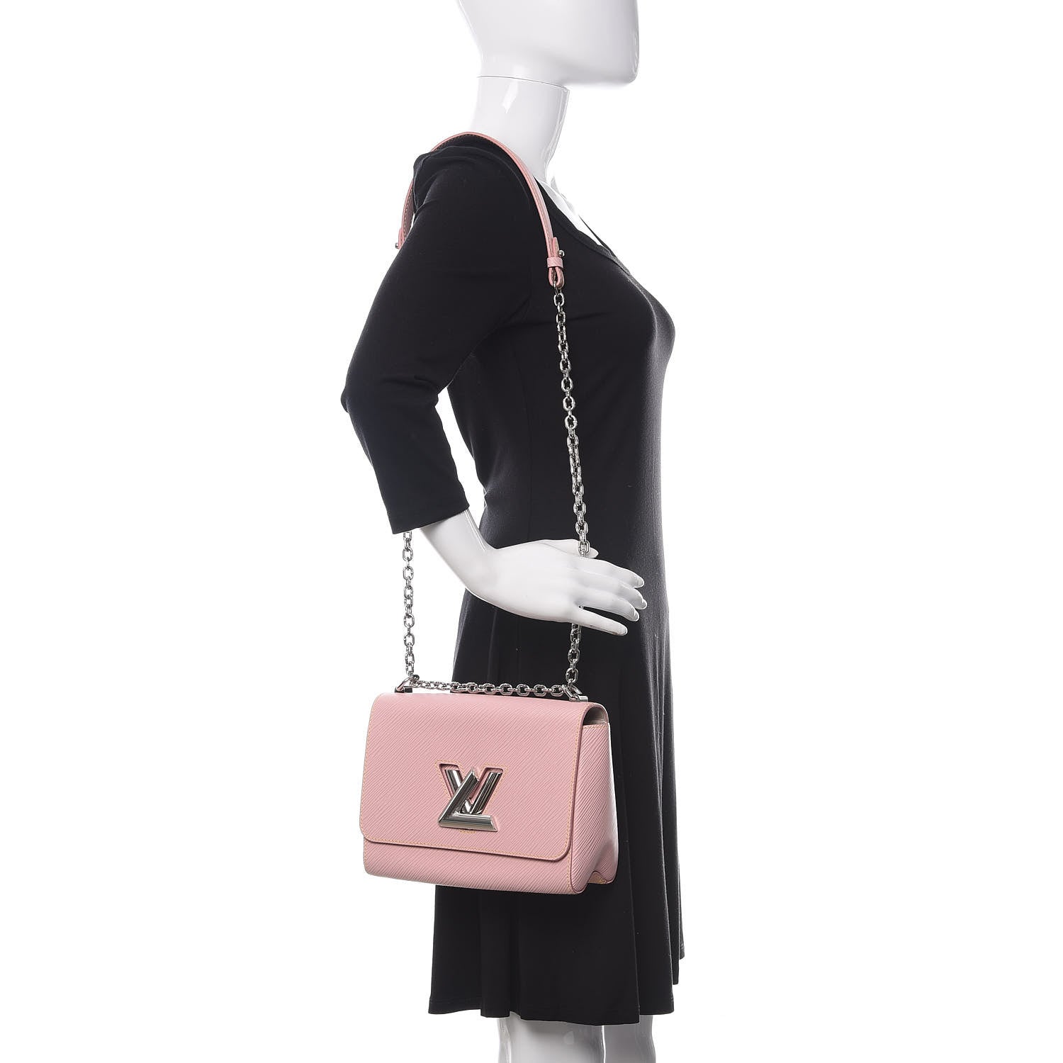 Louis Vuitton Epi Twist Shoulder Bag MM Rose Ballerine 2 of 9