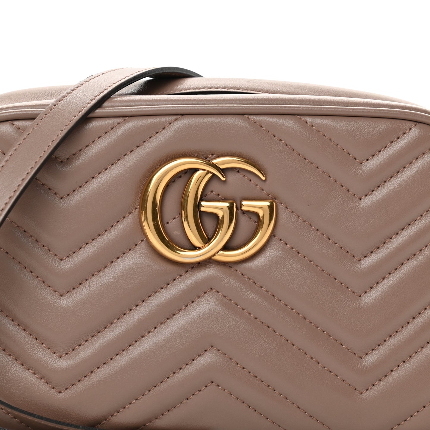 Calfskin Matelasse Small GG Marmont Chain Shoulder Bag Porcelain Rose