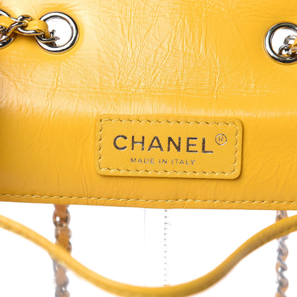 Chanel Crumpled Calfskin PVC Quilted Flap Yellow 6 of 13