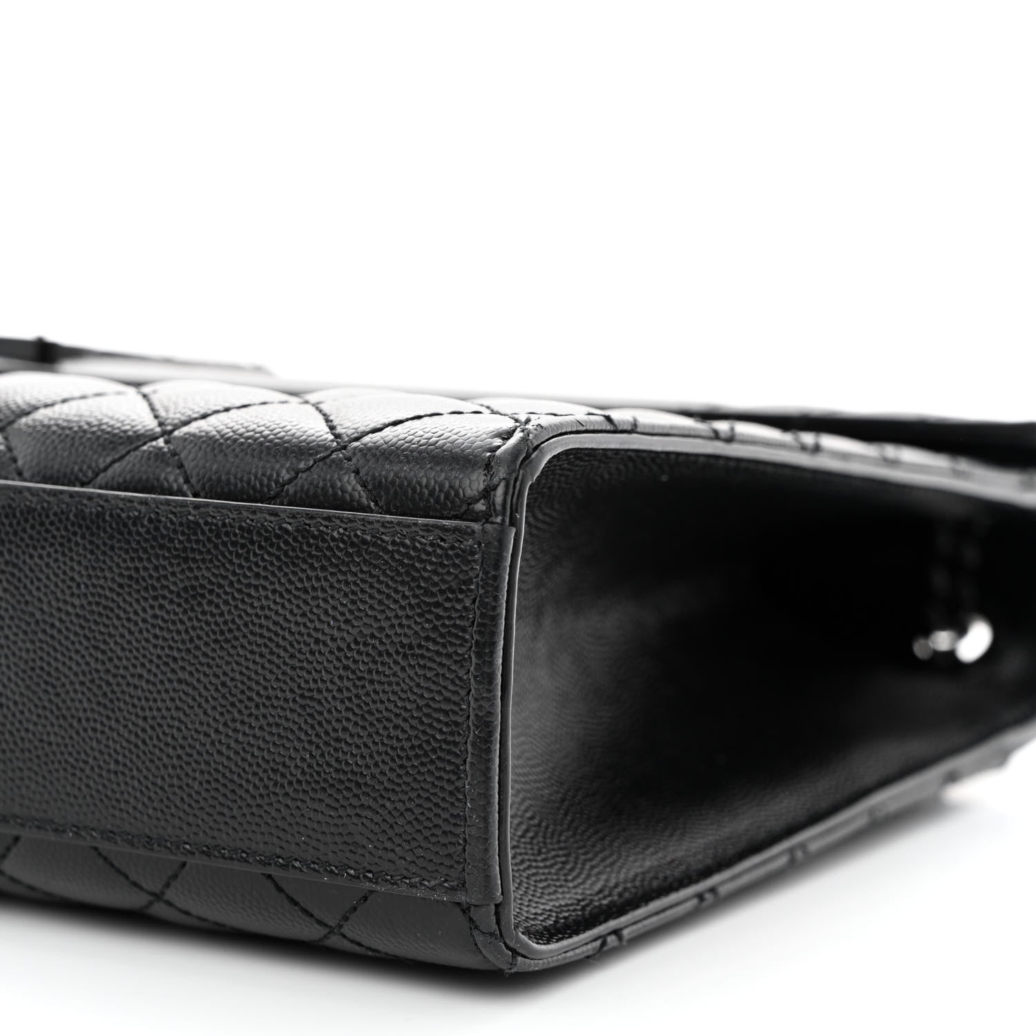 Saint Laurent Grain De Poudre Textured Mixed Matelasse Large Triquilt Monogram Monochrome Satchel Black 10 of 10