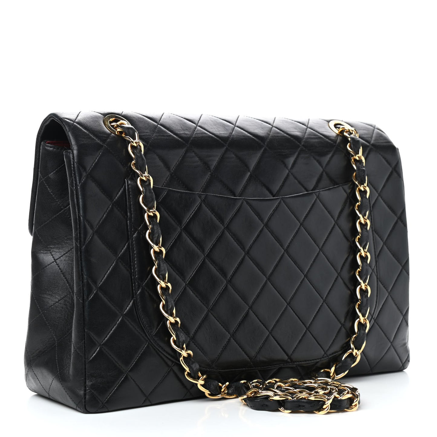 Lambskin Quilted XL Jumbo Single Flap Black