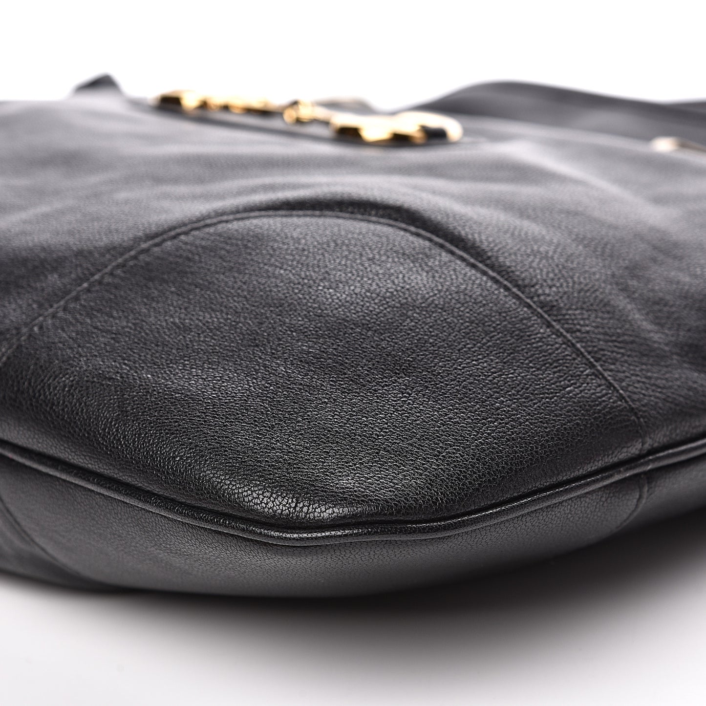 Sakai Calfskin Horsebit 1955 Cinch Top Messenger Bag Black