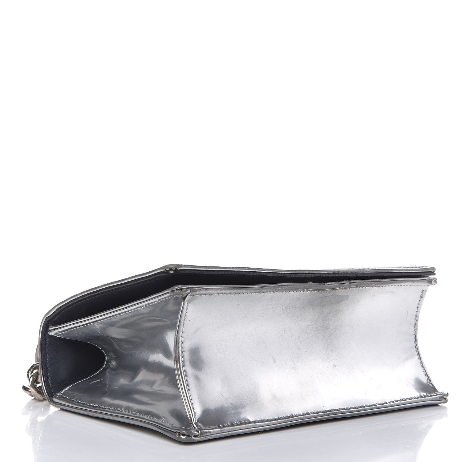Christian Dior Metallic Calfskin Beaded Small Diorama Flap Bag Silver 4 of 12