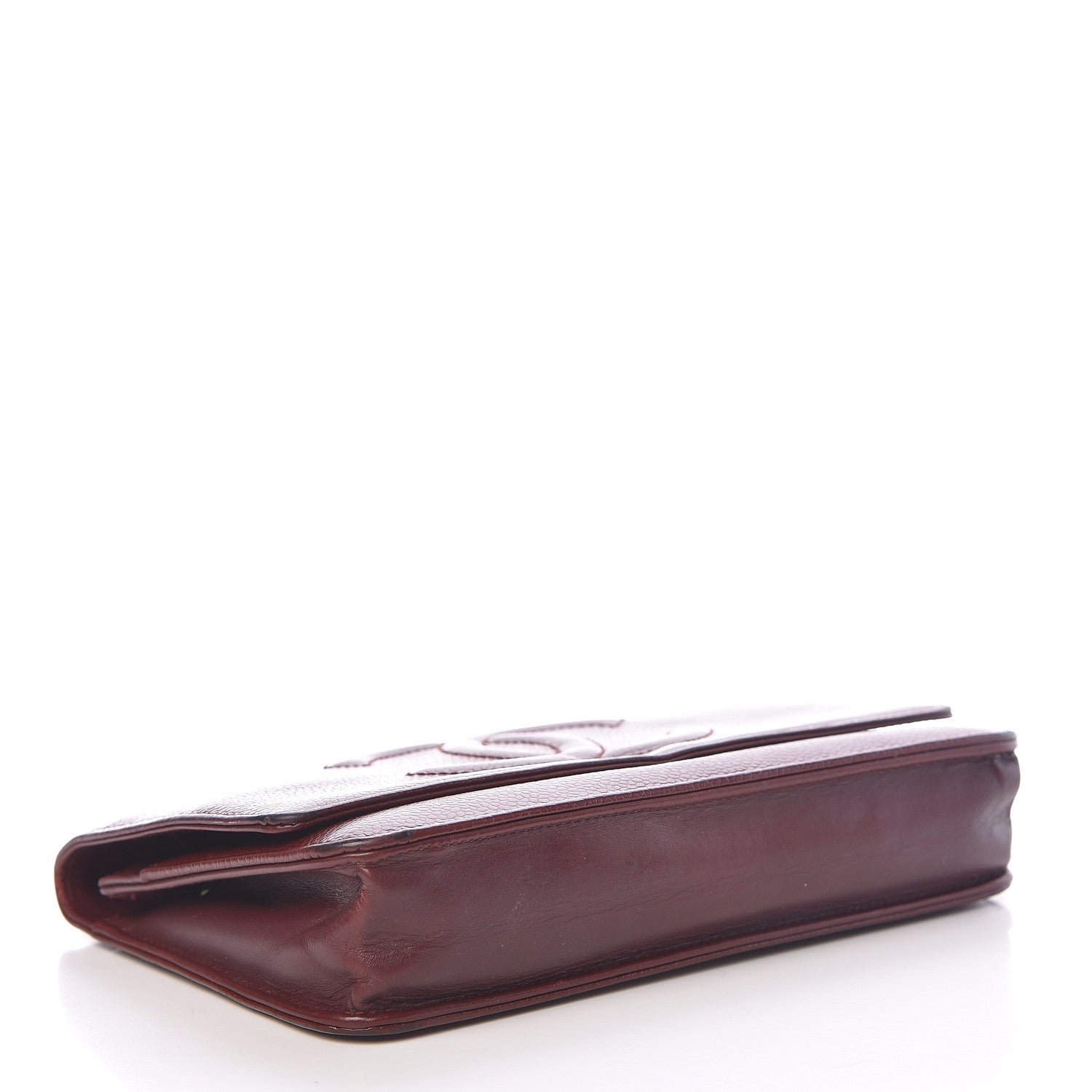 Chanel Caviar Timeless CC Wallet on Chain WOC Dark Red 4 of 14