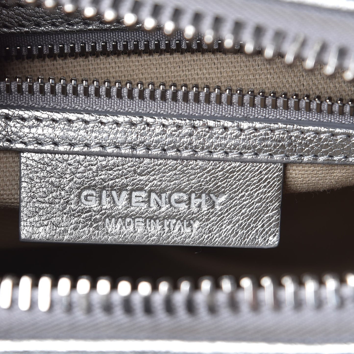 Metallic Sugar Goatskin Mini Antigona Silver