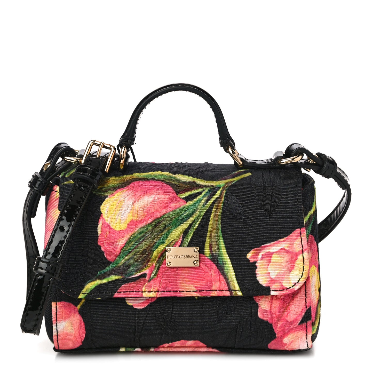 Brocade Childrens Tulip Print Miss Sicily Satchel Black Multicolor
