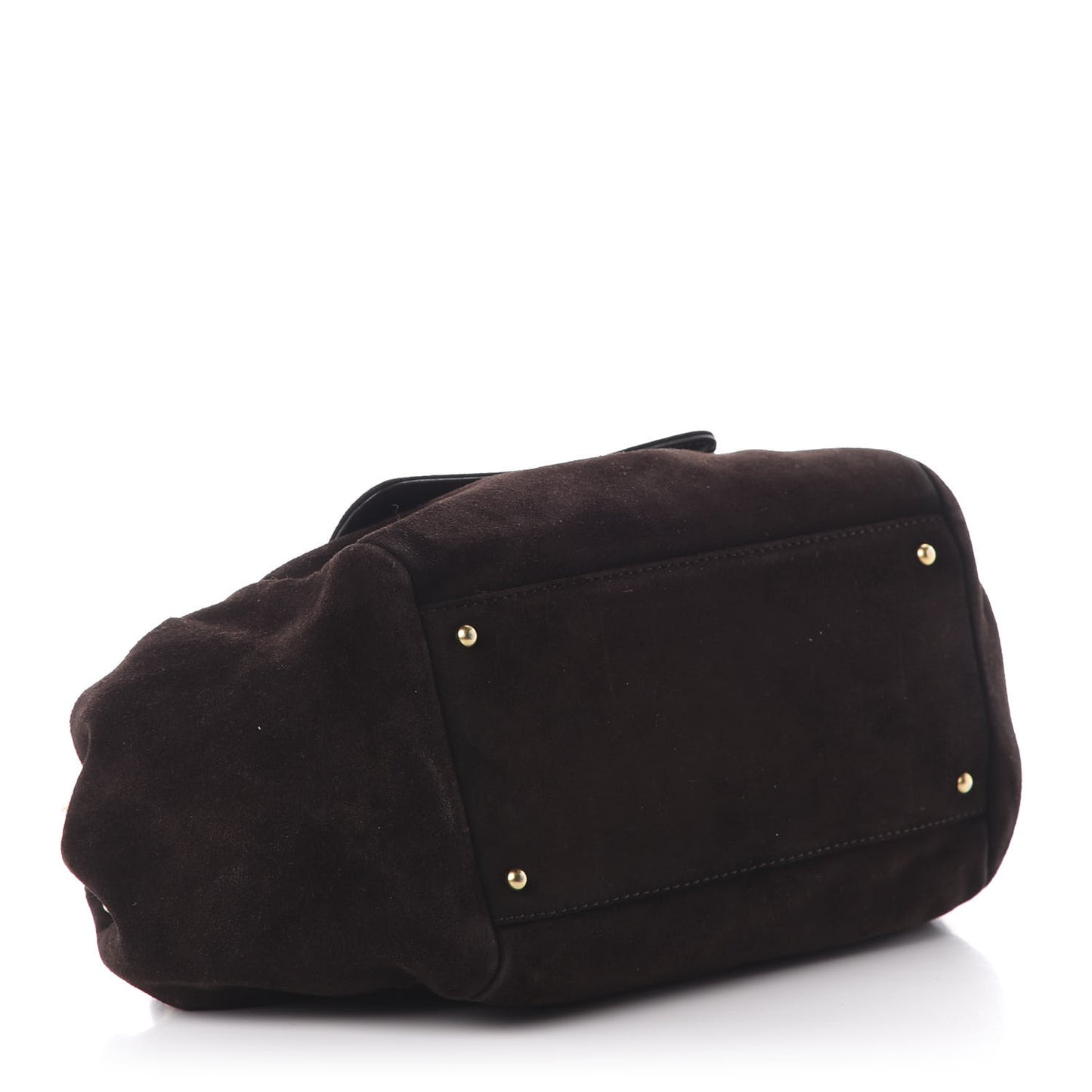 Suede Accordion Flap Brown